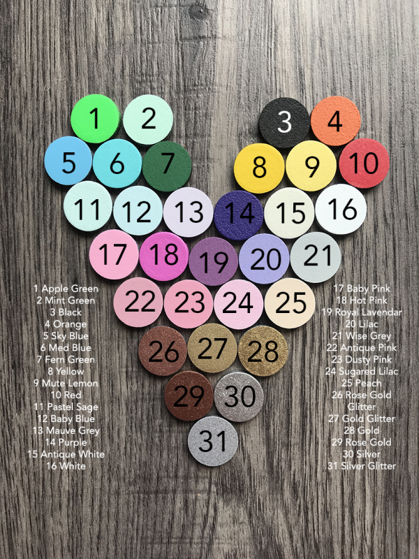Heart Table Name / Numbers on Stake