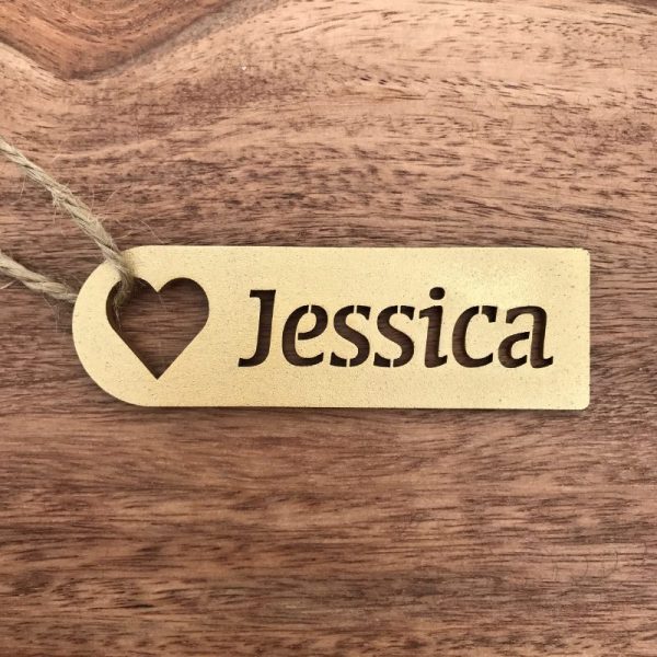 Wooden Heart Stencil Place Name / Gift Tag
