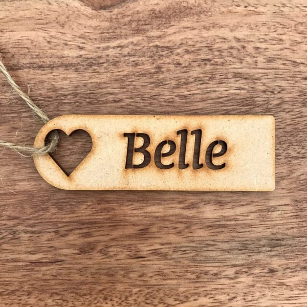 Wooden Heart Stencil Place Name / Gift Tag
