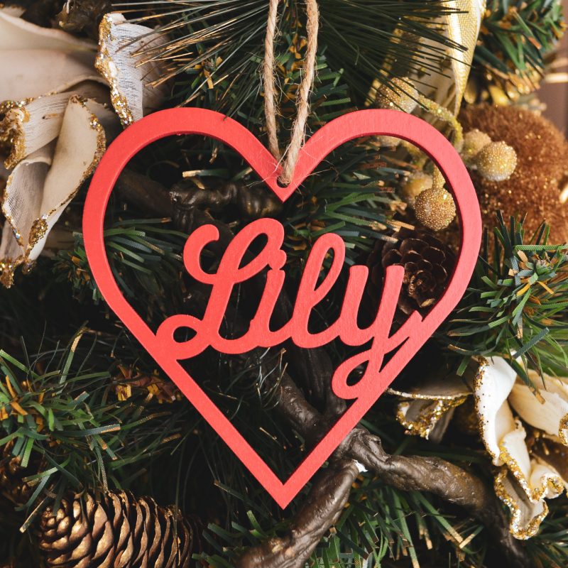 Christmas Heart Tree Decoration – Confetti Print