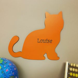 Large Cat Personalised Name Sign