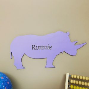 Large Rhino Personalised Name Sign