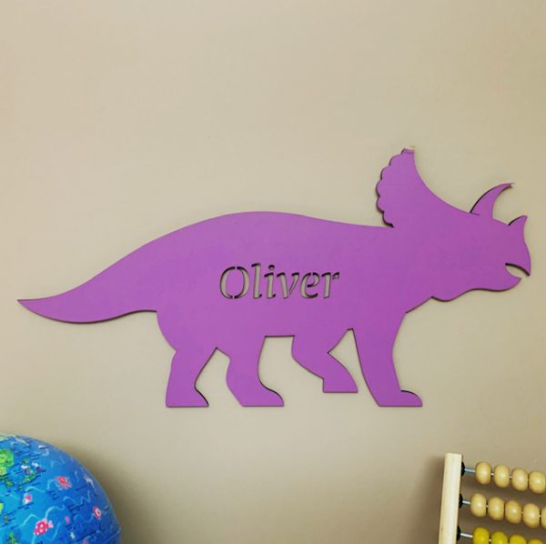 Large Triceratops Personalised Name Sign
