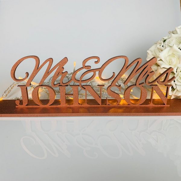 Personalised Modern Standing *Mr & Mrs Sign
