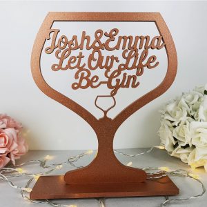 Personalised Standing Be-Gin Glass Sign
