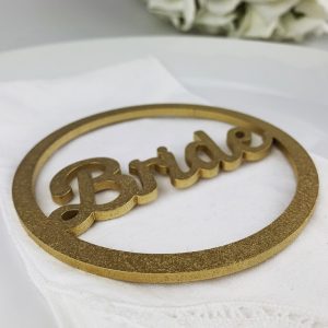 Ring Script Style Wooden Place Name