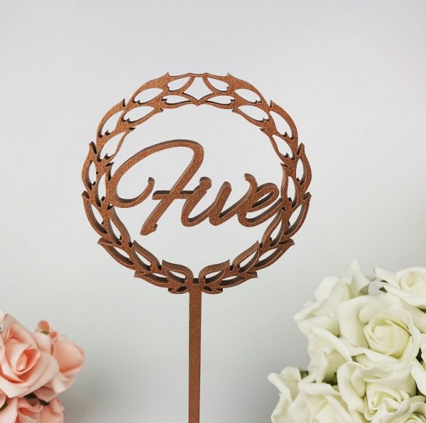 Decorative Romantic Script Table Numbers on Stake