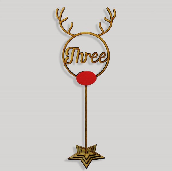 Rudolph Script Table Numbers on Stake