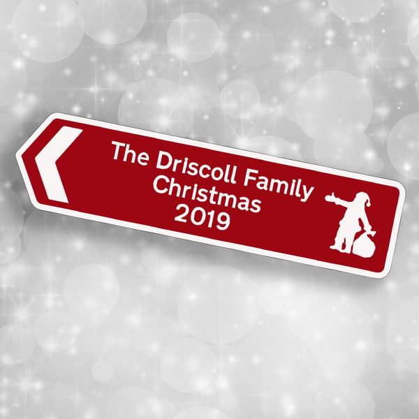 Christmas Personalised Hanging Road Sign