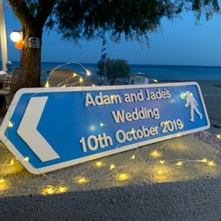Personalised Hanging Wedding Road Sign