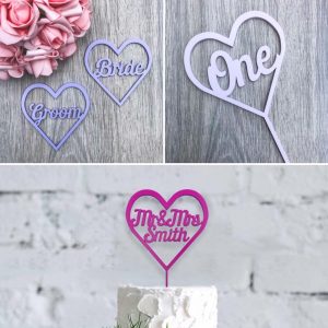 Heart Style – Names, Table Name / Numbers & Cake Topper Wedding Bundle