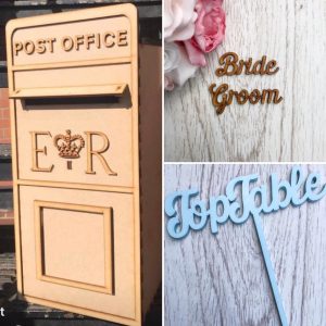 Flat pack Postbox, Place Names & Table Names / Numbers Script Style Wedding Bundle