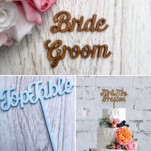 Script Style – Names, Table Name / Numbers & Cake Topper Wedding Bundle