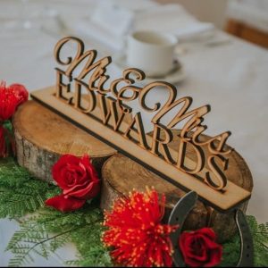Personalised Modern Standing *Mr & Mrs Sign