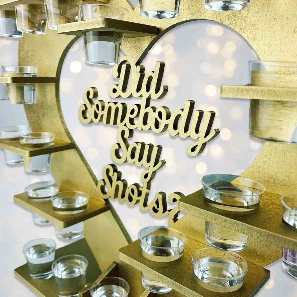 Personalised Heart Shot Glass Stand