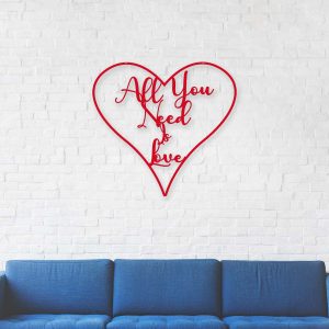 All You Need Is Love Heart Hanging Sign