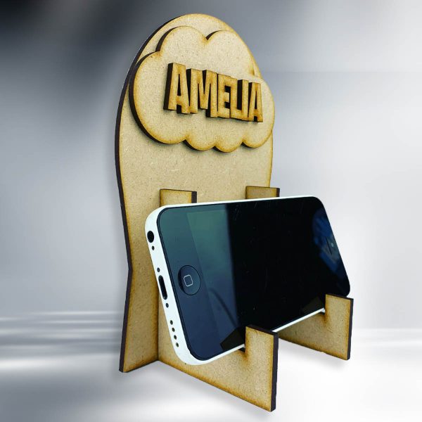 Cloud Personalised Wooden Phone / Game Stand