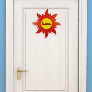 Personalised Wooden Sun Door Name