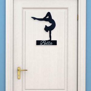 Wooden Gymnast Door Sign
