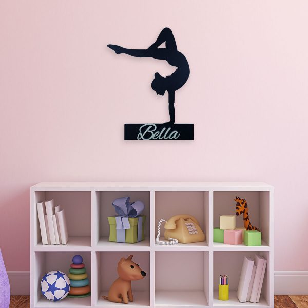 Wooden Gymnast Wall Sign