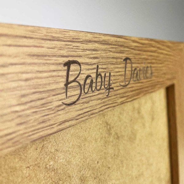 Oak Style Engraved Baby Due Photo Frame