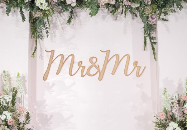 Mr&Mrs Mr&Mr Mrs&Mrs Elegant Hanging Sign Large
